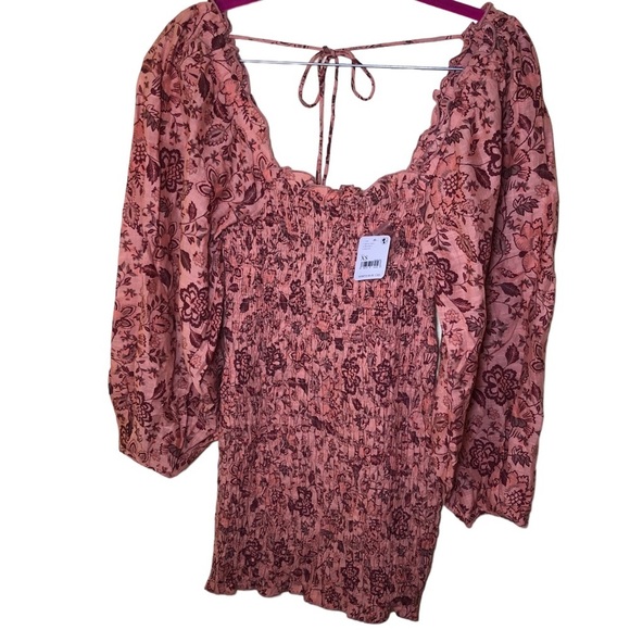 Free people apricot Smock It to Me Mini Dress size XS - Picture 2 of 7